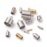 Stainless Steel Cord Ends, End Caps, Mixed Color, 7~15x2.5~11mm, Hole: 1~3mm, Inner Diameter: 2~10mm(STAS-XCP0001-27)
