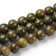 Natural Epidote Round Beads Strands, 8mm, Hole: 1mm, about 46~48pcs/strand, 15.74 inch(G-L383-07-8mm)