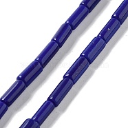 Handmade Lampwork Beads, Column, Midnight Blue, 10.5~11.5x4~6mm, Hole: 1.6mm, about 61pcs/strand, 26.18''(66.5cm)(LAMP-Z008-02D)