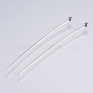 304 Stainless Steel Ball Head Pins, Stainless Steel Color, 40x 0.5mm, 24 Gauge, Head: 2mm, about 47pcs/5g(X-STAS-F146-02P-40mm)