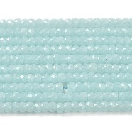Synthetic Luminous Stone Beads Strands, Faceted, Round, Glow in the Dark, Light Sky Blue, 3x2mm, Hole: 0.6mm, about 156pcs/strand, 14.17 inch(36cm)(G-C086-01A-01)