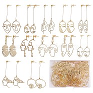 DIY Abstract Face Drop Earring Making Kit, Including Alloy Pendants & Links, Iron Ball Stud Earring Findings, Brass & Plastic Ear Nuts, Golden, 210Pcs/box(DIY-SZ0008-67)