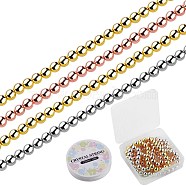 DIY Beaded Bracelets Making Kits, Including Electroplate Non-magnetic Synthetic Hematite Beads Strands and Elastic Crystal Thread, Mixed Color, 8mm, Hole: 1mm, about 52pcs/strand, 15.7 inch, 3strands/box(DIY-SZ0002-19C)