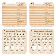 Square Wooden Knitting Needle Gauge Tools, Measuring Tool, for Crochet Hooks, Yarn Thickness, Wheat, 6.3x6.3x0.5cm, 4pcs/set(PW-WG42712-01)