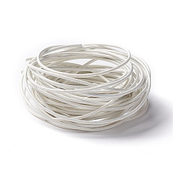 (Defective Closeout Sale: Yellowing) Cowhide Leather Cord, for Jewelry DIY Making, Round, White, 1.5mm(WL-XCP0001-06)