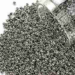 TOHO Round Seed Beads, Japanese Seed Beads, (713) Olympic Silver Metallic, 15/0, 1.5mm, Hole: 0.7mm, about 3000pcs/bottle, 10g/bottle(SEED-JPTR15-0713)