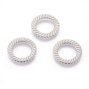 Tarnish Resistant 304 Stainless Steel Linking Rings, Ring, Stainless Steel Color, 18x1.3mm, Inner Diameter: 12mm