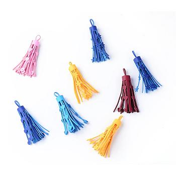 Multifunction Imitation Leather Tassel Pendant Decorations, Mix Style, Mixed Color, 87~90x14.5~15.5mm, Hole: 15x6mm