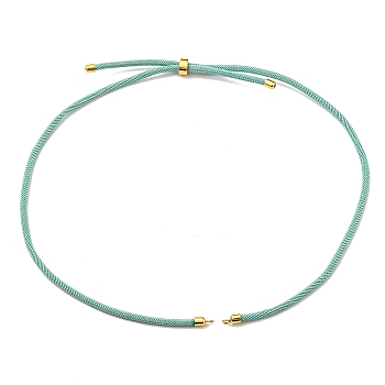 Nylon Cords Necklace Making, with Golden Brass Findings, Long-Lasting Plated, Dark Sea Green, 22~22.8 inch(56~58cm), Hole: 1.7mm