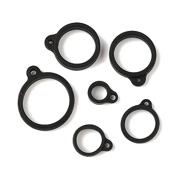 60Pcs 6 Styles Silicone Pendant, for Electronic stylus & Lighter Making, Ring, Mixed Color, 13~35x12~30x5.5~8mm, Hole: 2~3mm, Inner Diameter: 13~25mm, 10pcs/style
