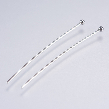 304 Stainless Steel Ball Head Pins, Stainless Steel Color, 40x 0.5mm, 24 Gauge, Head: 2mm, about 47pcs/5g