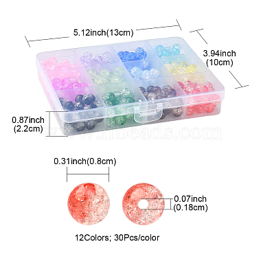 360pcs 12 couleurs perles acryliques craquelées transparentes(CACR-YW0001-02)-4