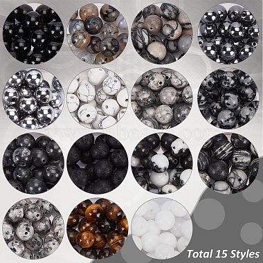 Elite 300Pcs 15 Styles Natural & Synthetic Mixed Gemstone Beads(G-PH0002-34)-4