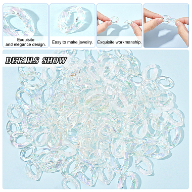 150Pcs 5 Style Transparent Acrylic Linking Rings(OACR-DC0001-01)-4