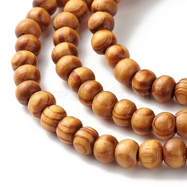 Pulsera redonda de cuentas mala de madera natural(BJEW-JB06907)-4