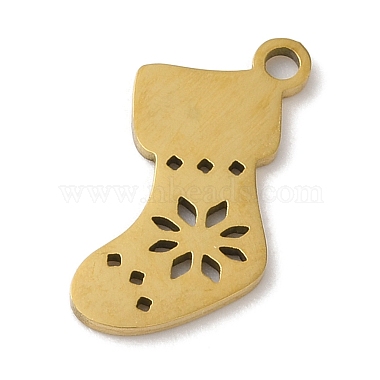 Golden Christmas Socking 304 Stainless Steel Pendants