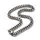 304 Stainless Steel Diamond Cut Cuban Link Chain Necklace with Cubic Zirconia Clasps(NJEW-P288-10P)-1