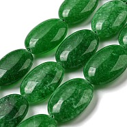 Natural Malaysia Jade Beads Strands, Dyed, Flat Oval, Dark Green, 18x12.5x6mm, Hole: 1.2mm, about 22pcs/strand, 15.43''(39.2cm)(G-L164-A-15C)