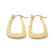 Ion Plating(IP) 304 Stainless Steel Trapezoid Hoop Earrings for Women, Golden, 23x17x3mm, Pin: 0.8mm(EJEW-A076-07G)