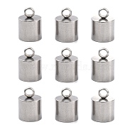 Smooth Surface 201 Stainless Steel Cord Ends, End Caps, Stainless Steel Color, 15x11mm, Hole: 3.5mm, 10mm Inner Diameter(STAS-R063-97)