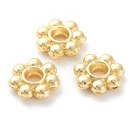 Rack Plating Alloy Beads, Lead Free & Cadmium Free, Long-Lasting Plated, Flower, Real 18K Gold Plated, 7.5x2mm, Hole: 2mm(KK-J277-21G)