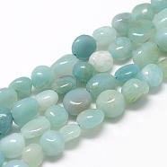 Natural Amazonite Beads Strands, Oval, 8~15x7~12x4~12mm, Hole: 1mm, about 30~45pcs/strand, 15.7 inch(G-R445-8x10-21)