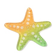 Acrylic Pendants, Gradient Color, Glitter Power, Starfish, 37x40x2mm, Hole: 1.2mm(FIND-Q105-06B-01)