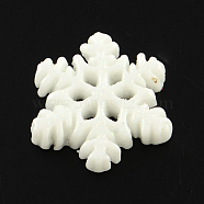 Resin Cabochons, Snowflake, Beige, 21x18.5x3mm(CRES-R175-05)
