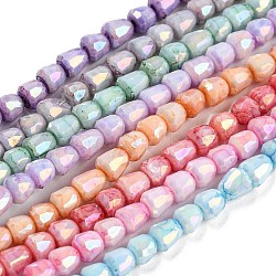 Electroplate Glass Beads Strand, AB Color Plated, Imitation Jade, Faceted, Bell, Mixed Color, 4~4.5mm, Hole: 0.8mm, about 80pcs/strand, 12.83''(32.6cm)(GLAA-G088-03-01)