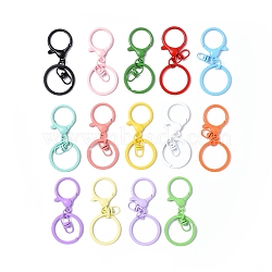 Alloy Keychain Clasps, with Iron Key Rings, Mixed Color, 65mm(X-FIND-H037-03)