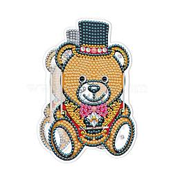 5D DIY Bear Pattern Animal Diamond Painting Pencil Cup Holder Ornaments Kits, with Resin Rhinestones, Sticky Pen, Tray Plate, Glue Clay and Acrylic Plate, 148x98x2mm(DIY-C020-06)