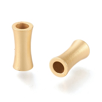 Matte Alloy Tube Beads, Long-Lasting Plated, Cadmium Free & Nickel Free & Lead Free, Real 18K Gold Plated, 20.5x10mm, Hole: 5mm