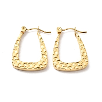 Ion Plating(IP) 304 Stainless Steel Trapezoid Hoop Earrings for Women, Golden, 23x17x3mm, Pin: 0.8mm