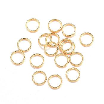 304 Stainless Steel Jump Rings, Open Jump Rings, Golden, 24 Gauge, 4x0.5mm