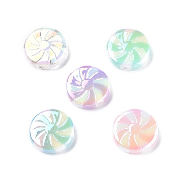 UV Plating Opaque Acrylic Beads, Lollipop, Mixed Color, 23x7mm, Hole: 2.5mm