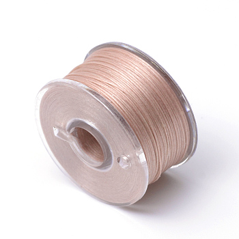 Special Coated Polyester Beading Threads for Seed Beads, Dark Salmon, 0.1mm, about 50yards/roll