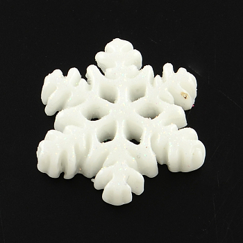 Resin Cabochons, Snowflake, Beige, 21x18.5x3mm