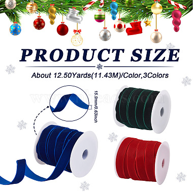 37.5 Yards 3 Colors Christmas Single Face Velvet Ribbon(OCOR-YS0001-09)-2