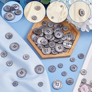 120Pcs 4 Style 4-Hole Natural Shell Buttons(FIND-GA0003-28A)-3