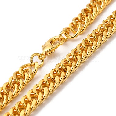 Iron Cuban Link Chain Necklaces for Women Men(NJEW-A028-01H-G)-2