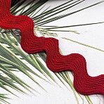 Polyester Wave Lace Trim Ribbon, Wave Bending Lace Trim, Clothes Accessories, Dark Red, 1/2 inch(13mm)(OCOR-WH20003-31B-24)