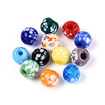 Mixed Styles Glass Enamel Beads Strands, Rondelle, Mixed Color, 8~9mm, Hole: 1.8~2.5mm, about 48pcs/strand, 13.78 inch(35cm)(GLAA-N061-08)