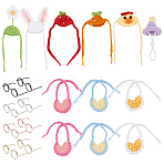 DIY Doll Making Kits, including Mini Woven Hat, with Mini Cotton Doll Bib and Brass Eyeglasses Frames, Mixed Color, 130mm(DIY-WR0005-09)