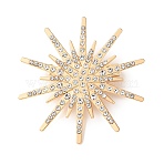 Alloy Crystal Rhinestone Brooches, Star, Golden, 53x50.5mm(JEWB-P054-03G)