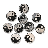 Natural Agate Yin-yang Beads, Dyed & Heated, Taiji, Black, 28.6~34x6.5mm, Hole: 2mm(G-Q006-04B)