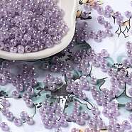 Glass Seed Beads, Ceylon, Round Hole, Round, Medium Purple, 4x3mm, Hole: 1.5mm, 7500pcs/pound(SEED-H002-E-A1421)