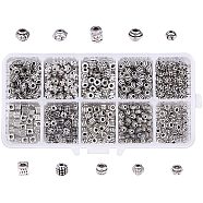 Tibetan Style Alloy Spacer Beads, Mixed Shapes, Antique Silver, Boxes: 13.5x7x3cm, 500pcs/box(TIBE-PH0004-87)