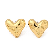 304 Stainless Steel Love Heart Stud Earrings for Women, Heart, 15.5x17mm(AJEW-Z009-04A-G)