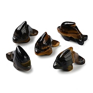 Natural Tiger Eye Carved Healing Dolphin Figurines, Reiki Energy Stone Display Decorations, 25~27x13x17~19mm(G-B062-01A)