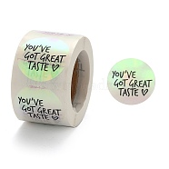 You've Got Great Taste Stickers, Round Shape Rainbow Holo Stickers, for Christmas Gifts, Wedding, Party, Word, 38mm, about 500pcs/roll(X-DIY-L035-004E)